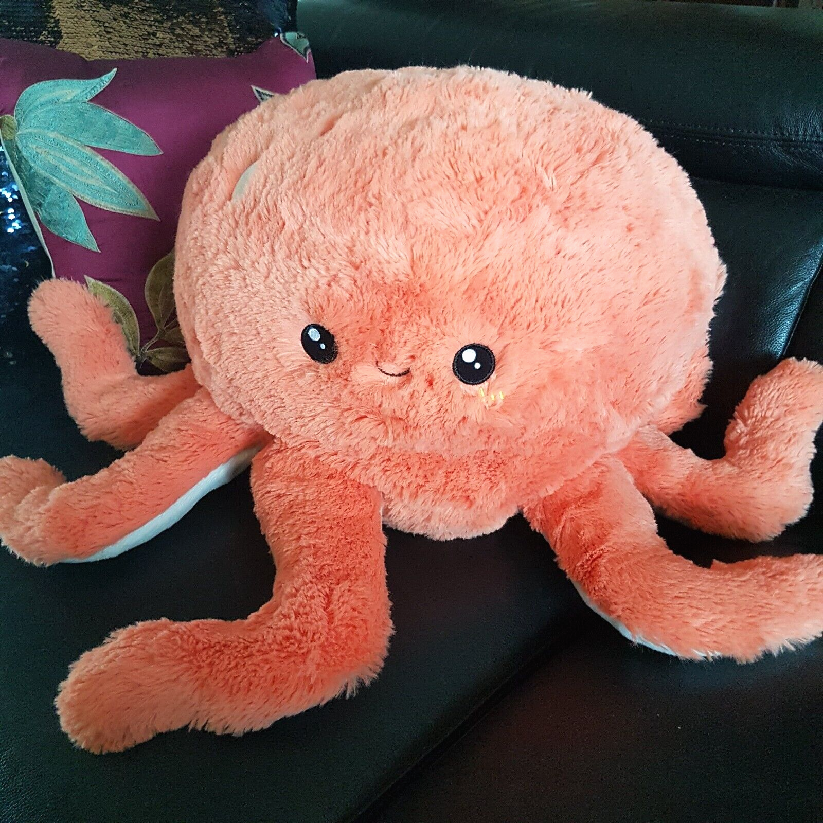 Jumbo Squishable CORAL OCTOPUS Plush PINK Soft Toy Cuddle Pillow Stuffed Animal0