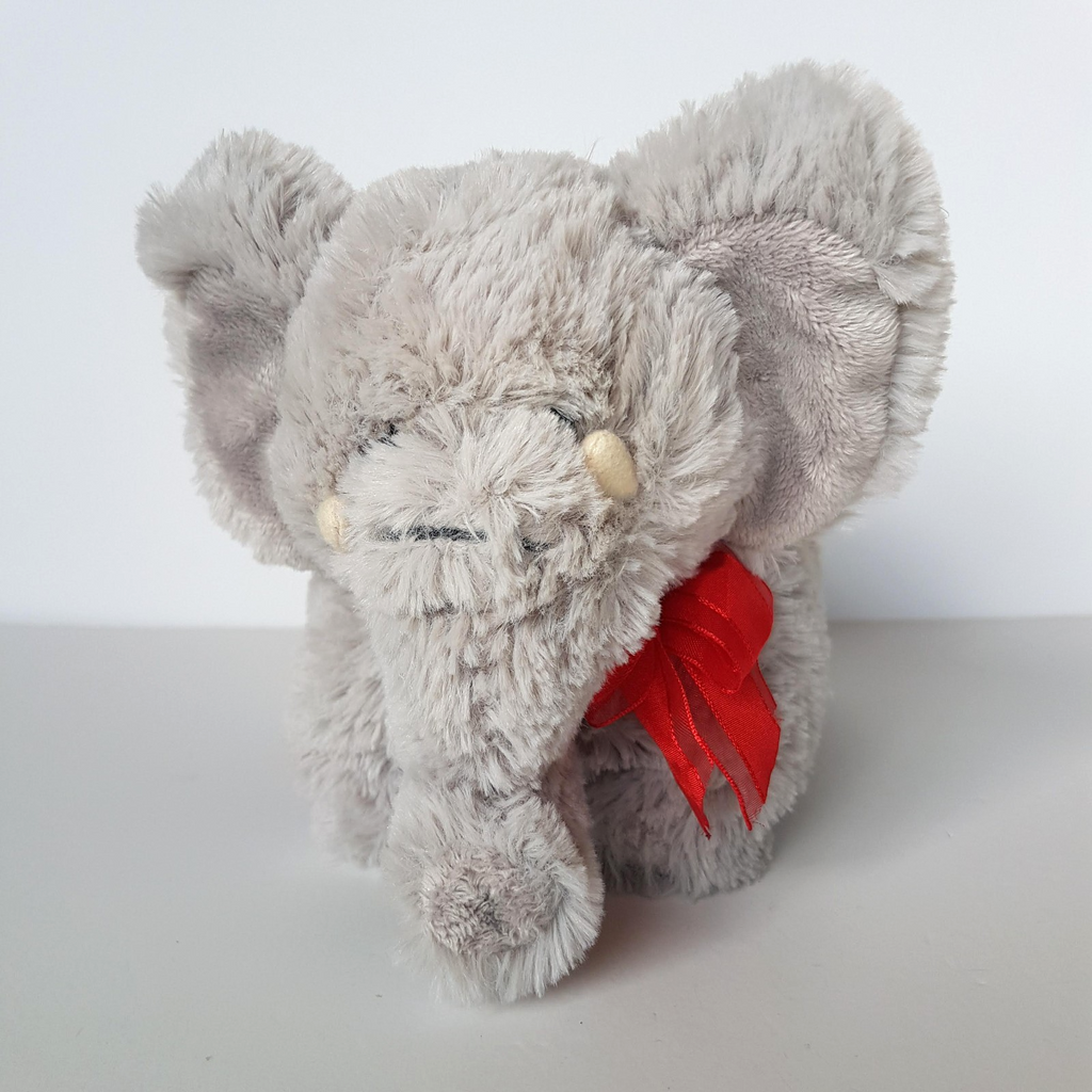 Korimco GREY ELEPHANT Red Heart Plush Small Stuffed Animal Soft Toy Super Cuddly0
