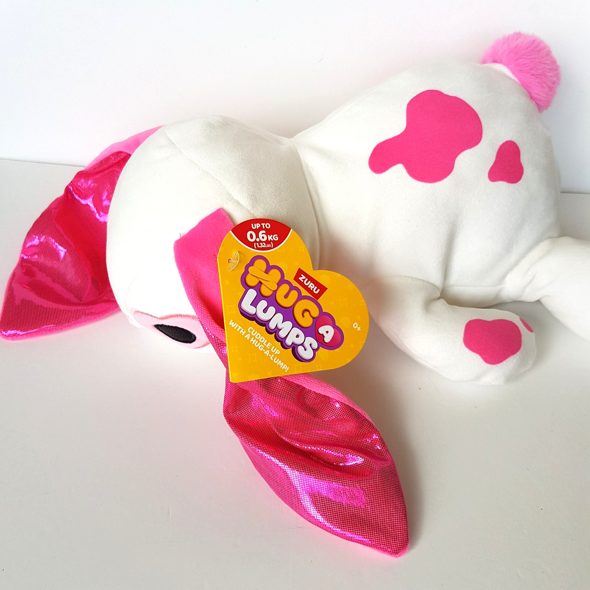 Zuru Hug A Lumps LOLA BUNNY RABBIT 600gms Sensory Weighted Pink White Soft Toy2
