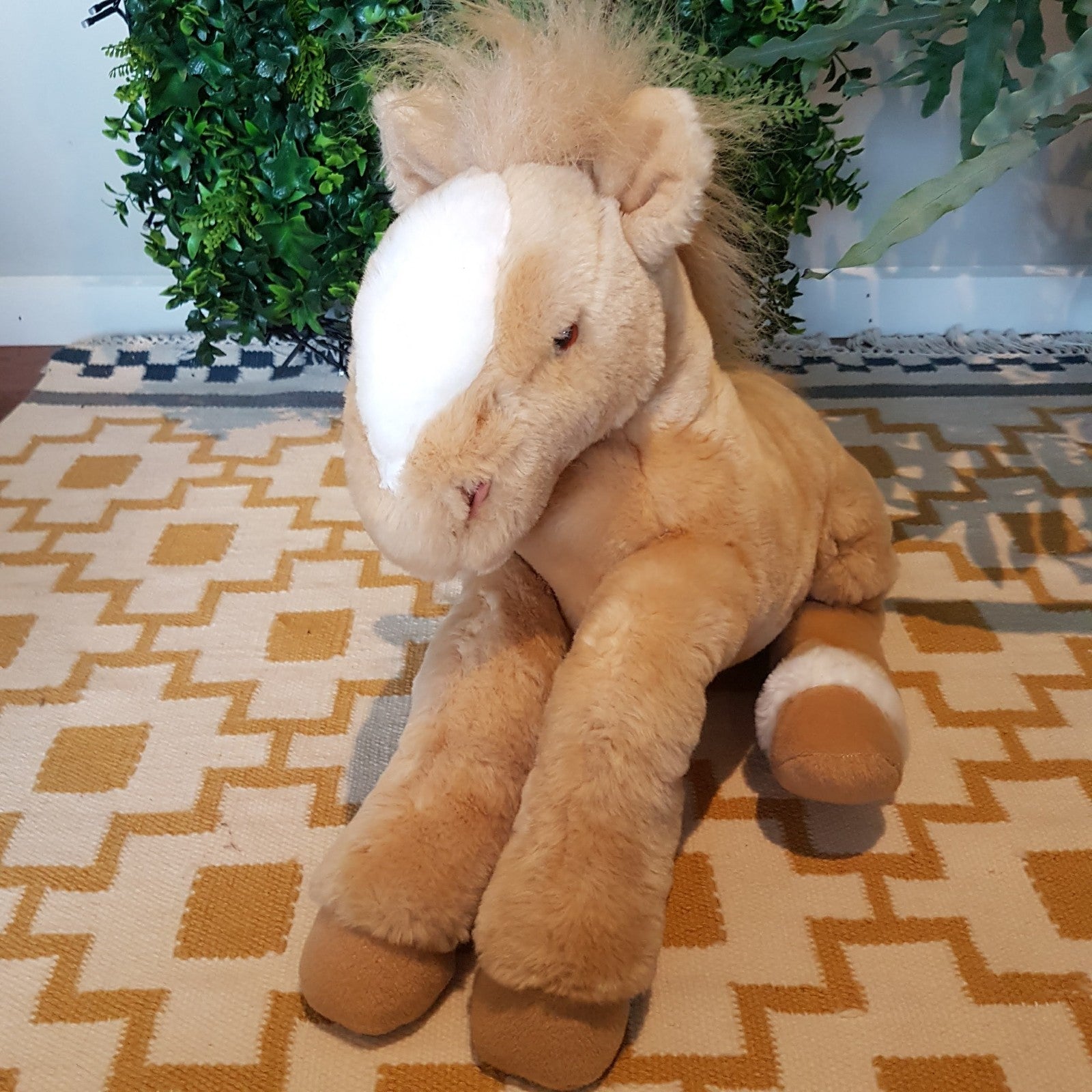 Commonwealth PALOMINO HORSE PONY Floppy Soft Toy Stuffed Animal Equestrian Cute1