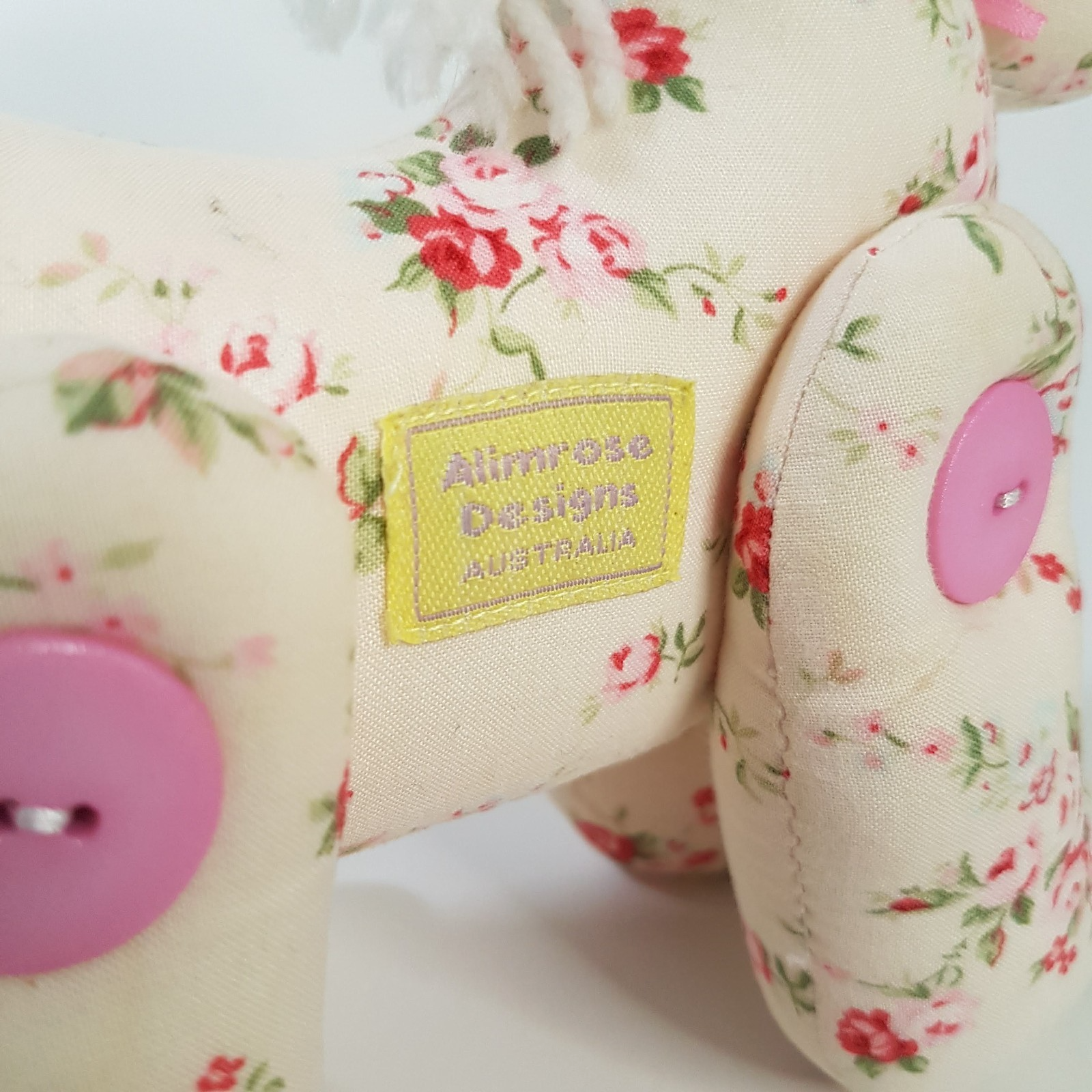 Alimrose ROSE PONY HORSE Button Jointed Floral Toy 22cm Stuffed Animal Cottage8
