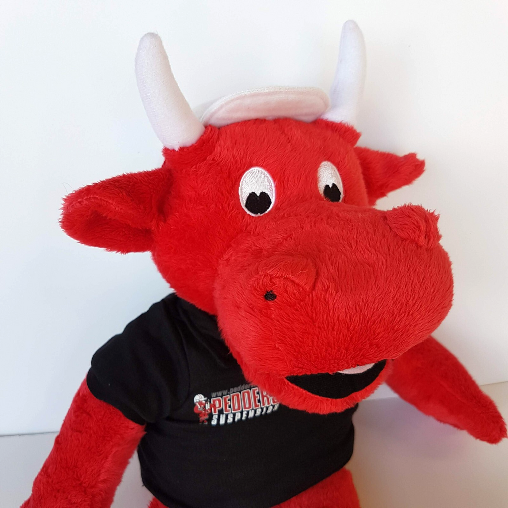 PEDDERS SUSPENSION Bull Mascot Plush Car Auto Advertising Merchandise 44cm Toy2