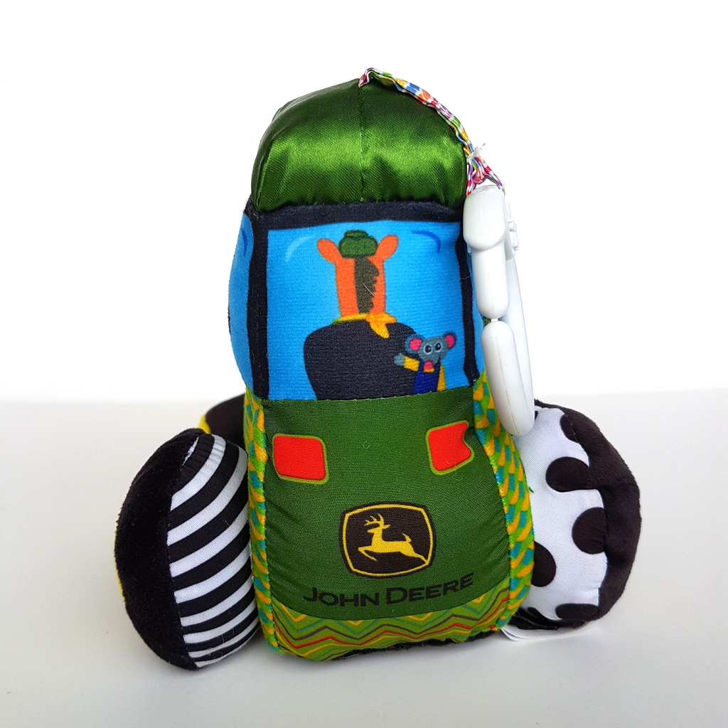 John Deere TOMY LAMAZE TRACTOR Baby Pram Activity 16cm Clip & Go Farm Soft Toy3