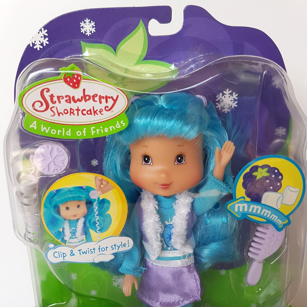 Strawberry Shortcake WINTER BERRY TWIST Doll Figure Blue 2007 Boxed Scented Toy1