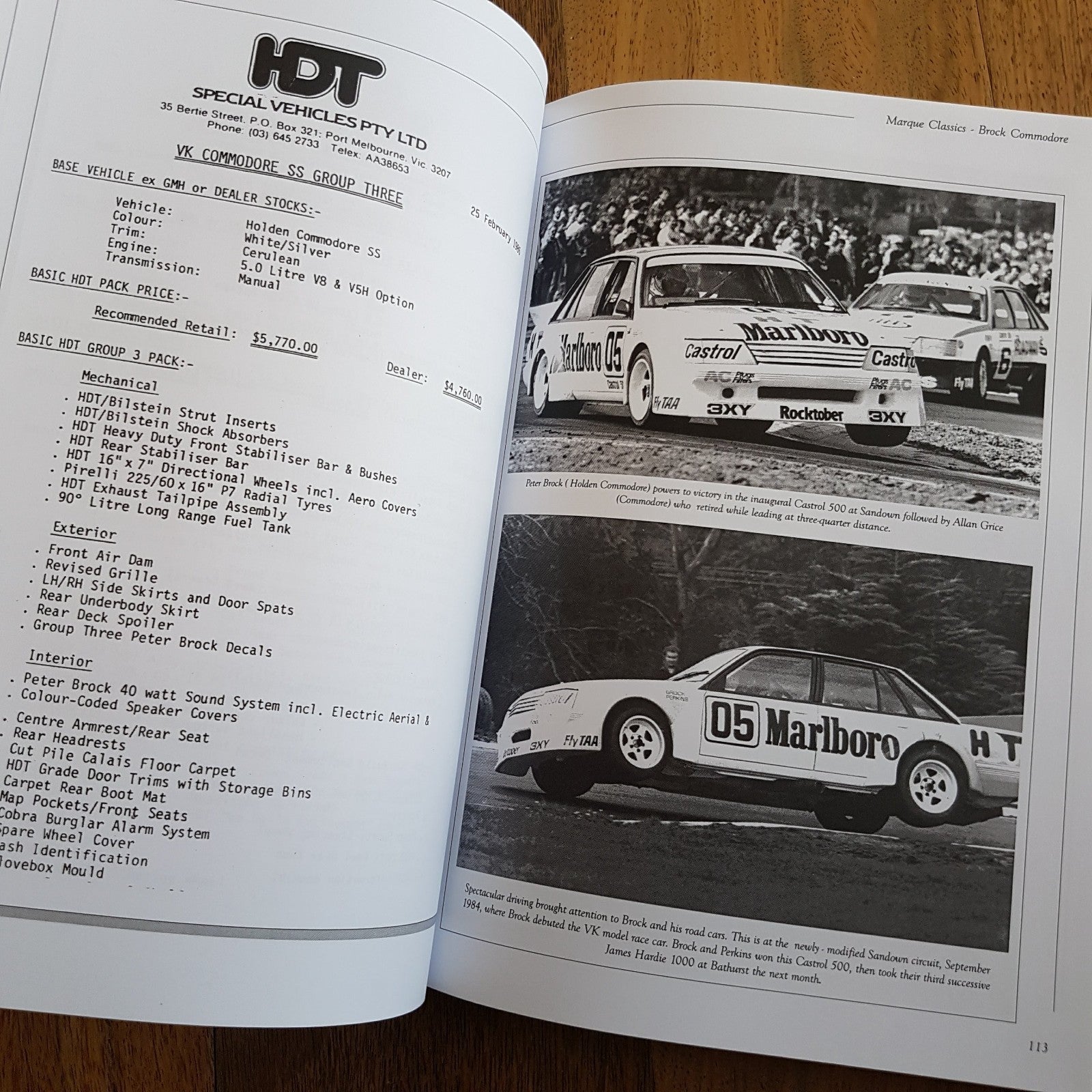 Peter BROCK COMMODORE PB Book Barry Lake Muscle Car Bathurst Holden Racing HDT14