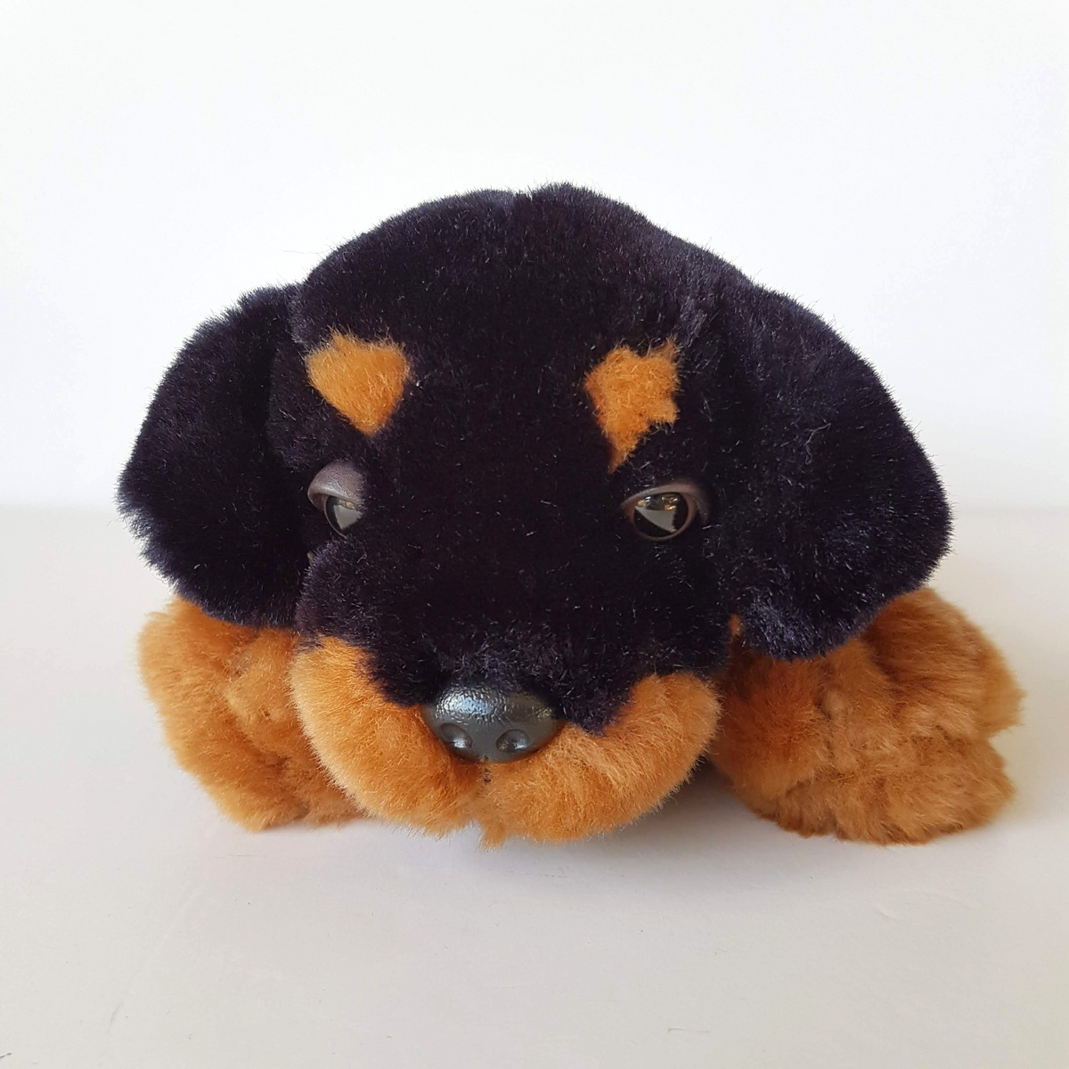 Stunning ROTTWEILER PUPPY Dog Plush 28cm Laying Soft Toy Collar Stuffed Animal1
