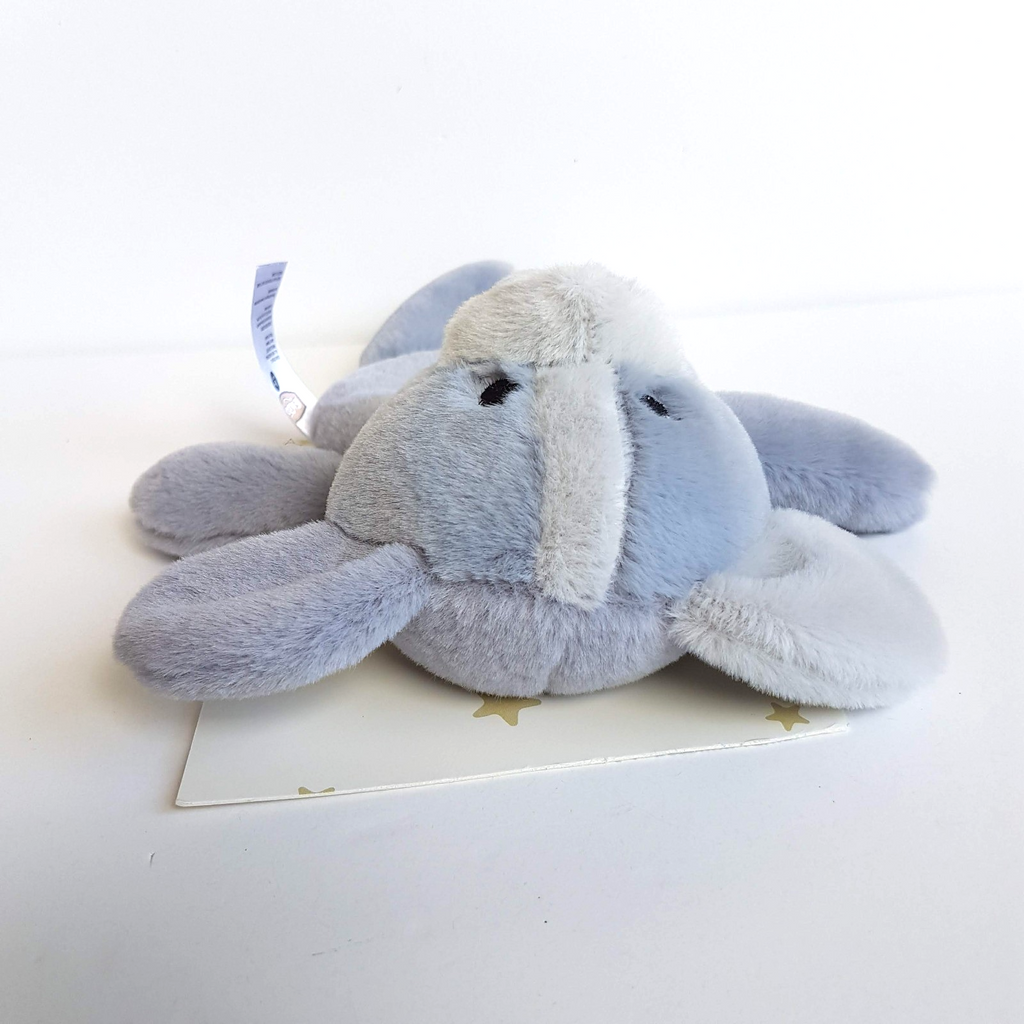 Findon GREY DOG RATTLE Baby Lovey 23cm Comforter Activity Toy Plush Soft Toy3