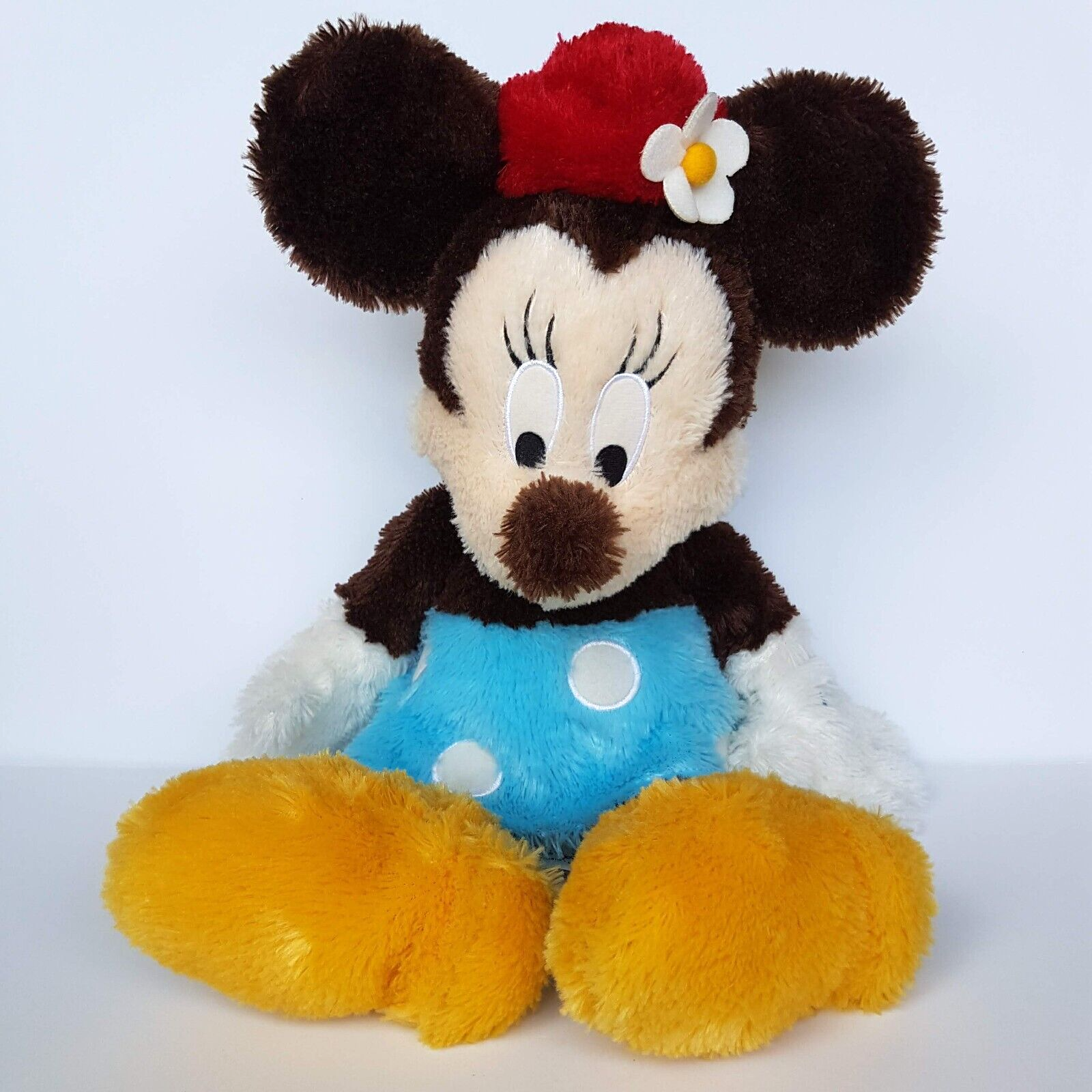 DISNEY 46cm Minnie Mouse Plush Soft Toy Stuffed Animal Blue Skirt Floppy Unique0