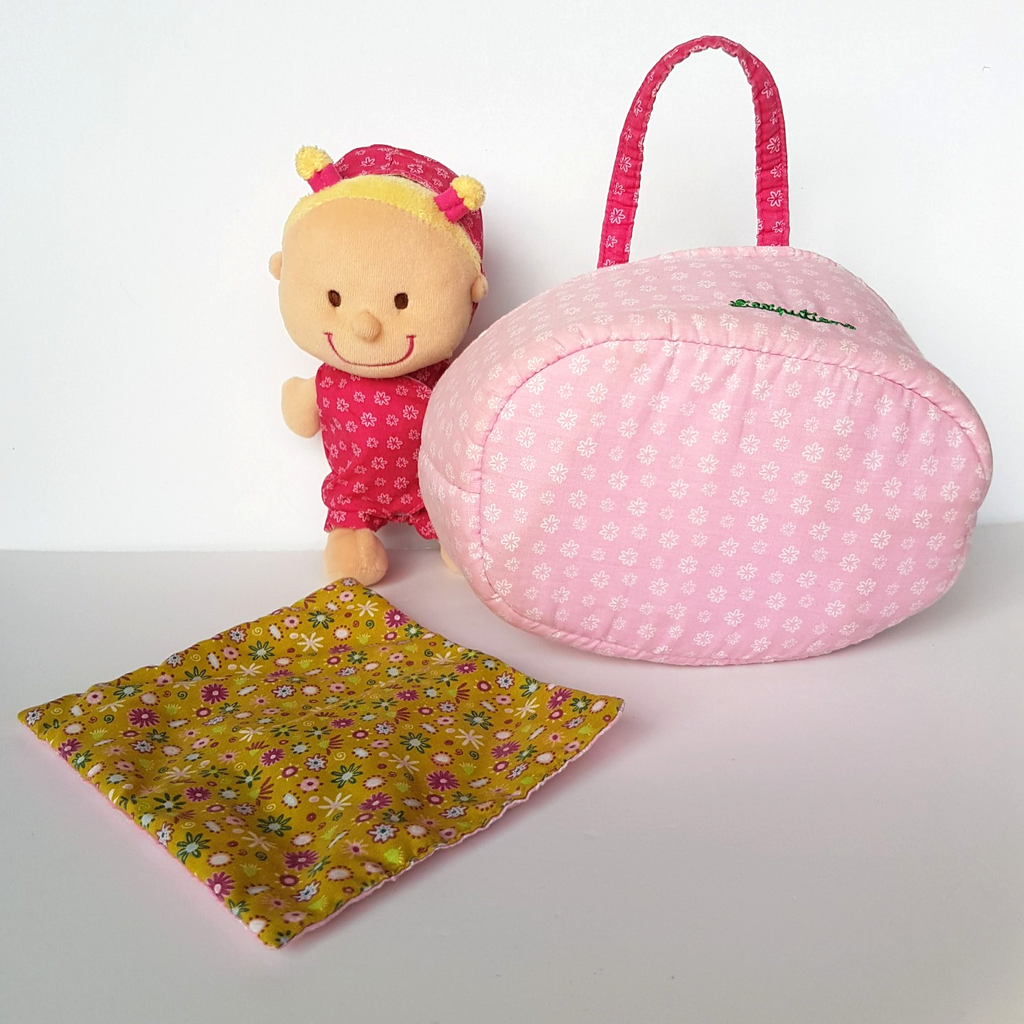 Lilliputiens BABY DOLL & CARRIER Plush Soft Toy Bassinet Cloth Doll Pretend Play16