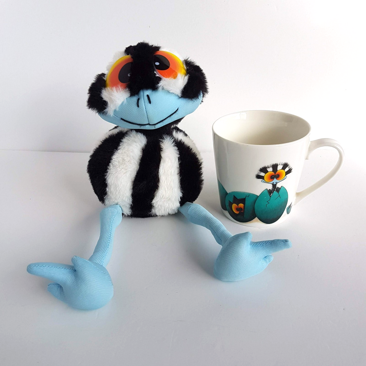 STRIPEY The Emu Chick PLUSH + MUG Stuffed Animal Australian Bird Soft Toy Cute0