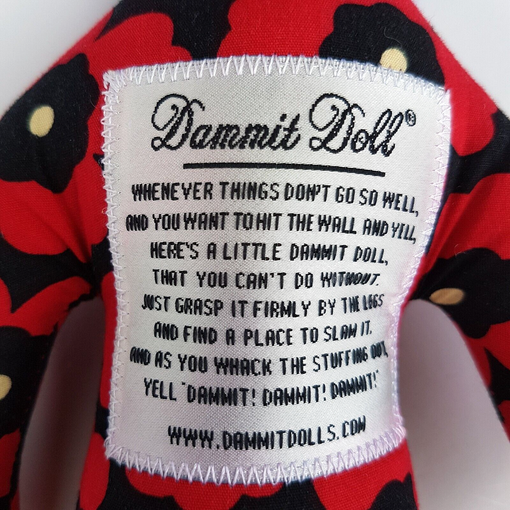 DAMMIT DOLL Red Black STRESS TOY Frustration Plush Soft Toy stuffed Toy Stimming4