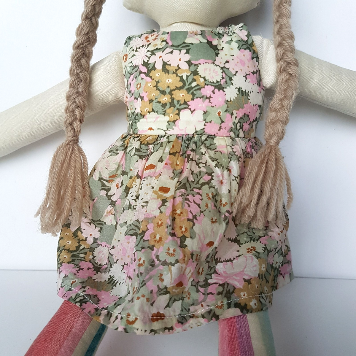RARE Handmade RAGGIDY RAG DOLL Artists Fabric Doll SAGE 48cm Australian Soft Toy3