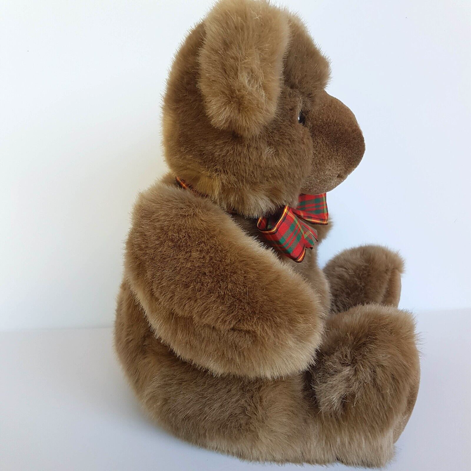 Dreampets Soft BROWN TEDDY BEAR Tartan Bow Plush Stuffed Animal Soft Toy Quality3