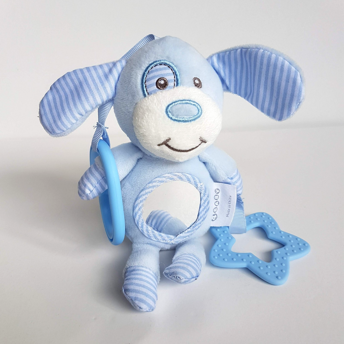 4Baby BLUE DOG Lovey Hanging Activity Toy Puppy Security Comforter Cute Soft Toy0