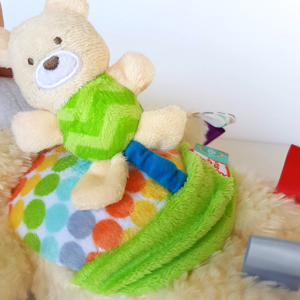 SNUGGLE & PLAY TAGGIES Bear 35cm Plush Rattle Bright Start Soft Toy Lovey Toy12
