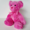 Korimco HOT PINK HEART BEAR Teddy Stuffed Animal 37cm Bright Soft Toy Rose Bow0