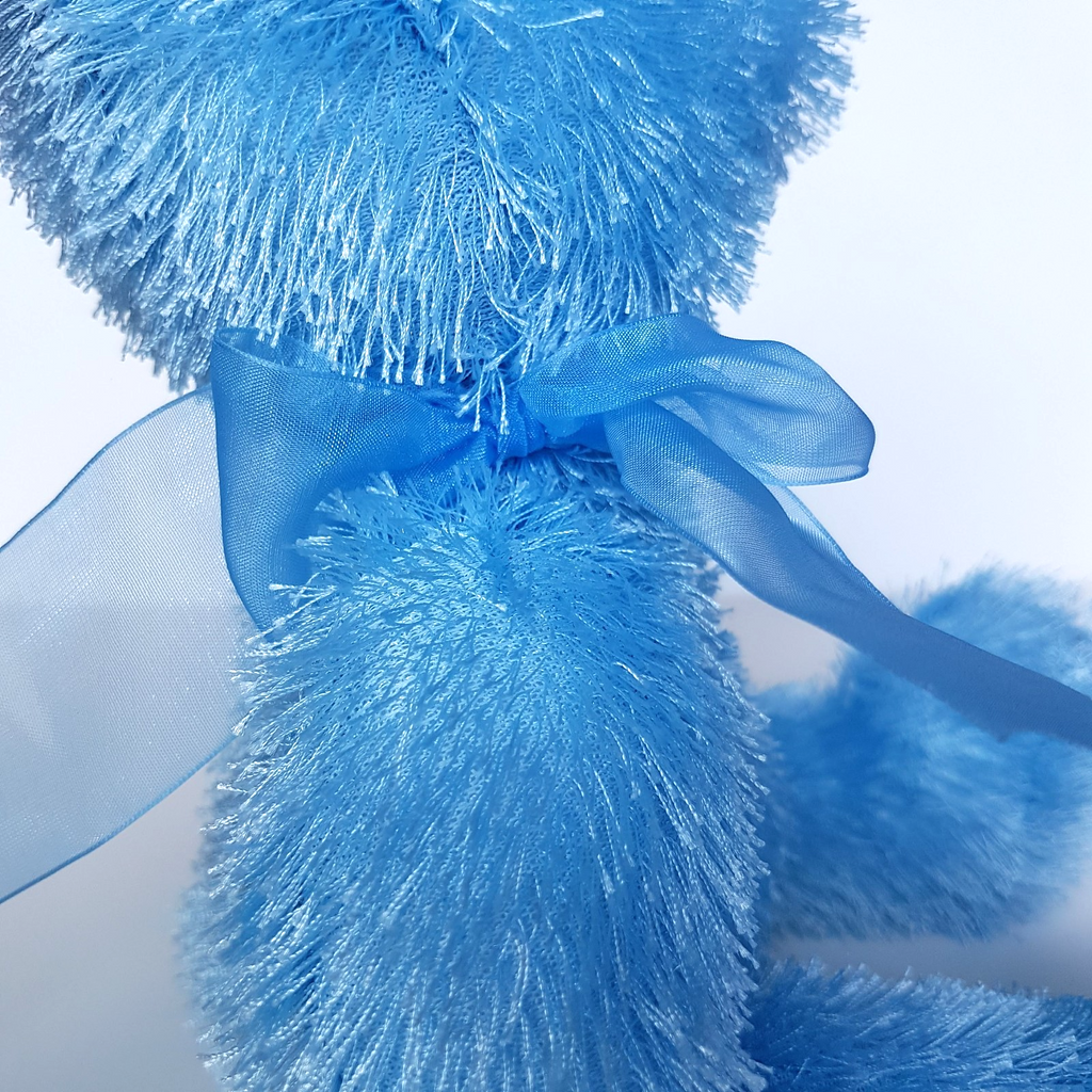 Soft Cuddles CANDY BLUE Teddy Bear 35cm Plush Soft Toy Stuffed Animal Bow Floppy8