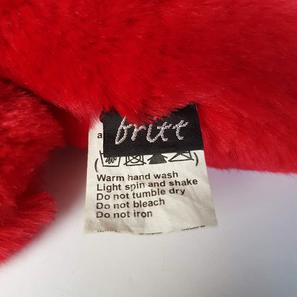Britt Bear RED FLAT BEAR Teddy Plush 24cm Stuffed Animal Soft Toy Cuddly Sleep4