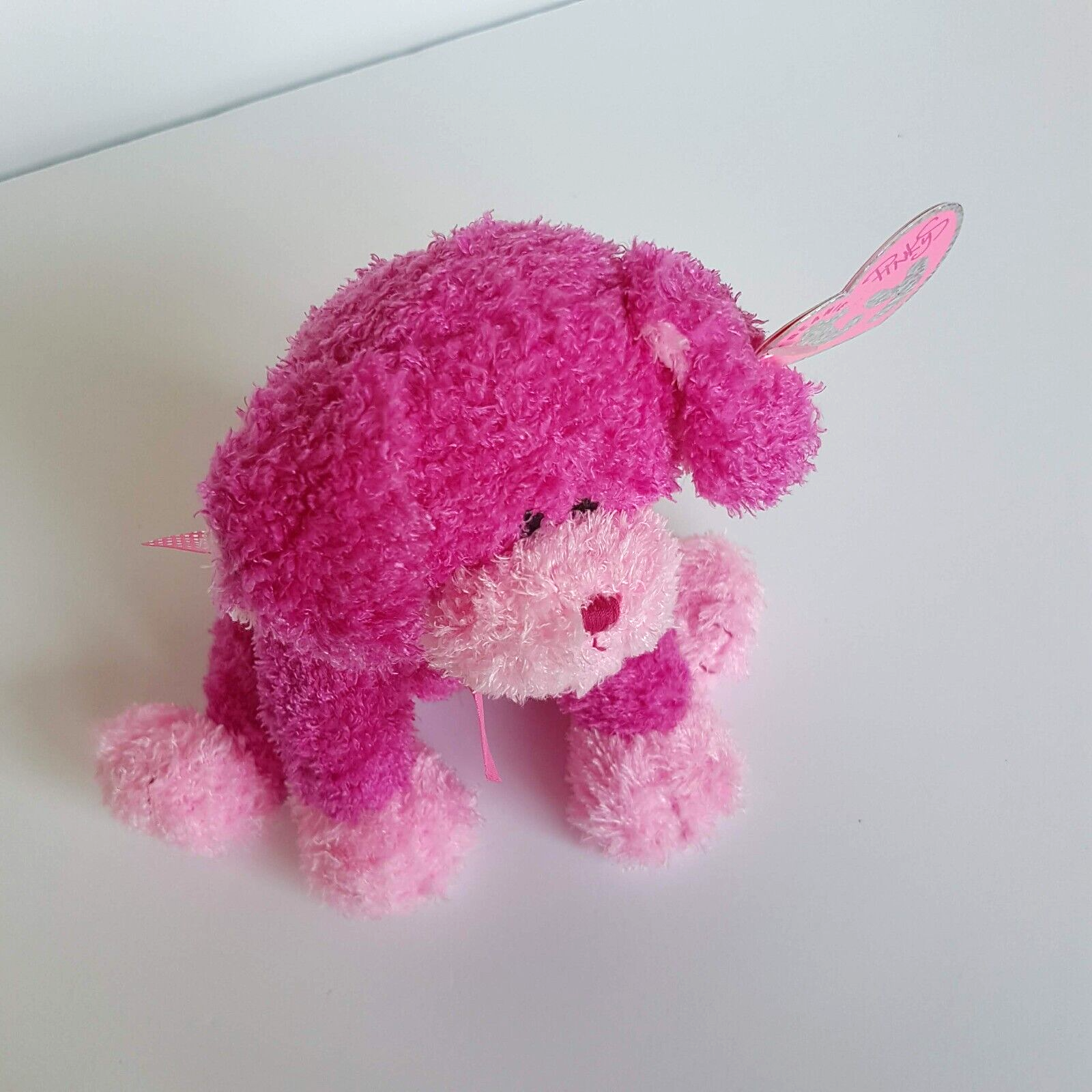 TY Beanie PINKYS FANCIFUL Dog Puppy Pink Plush Stuffed Animal TAGS Soft Toy Cute3