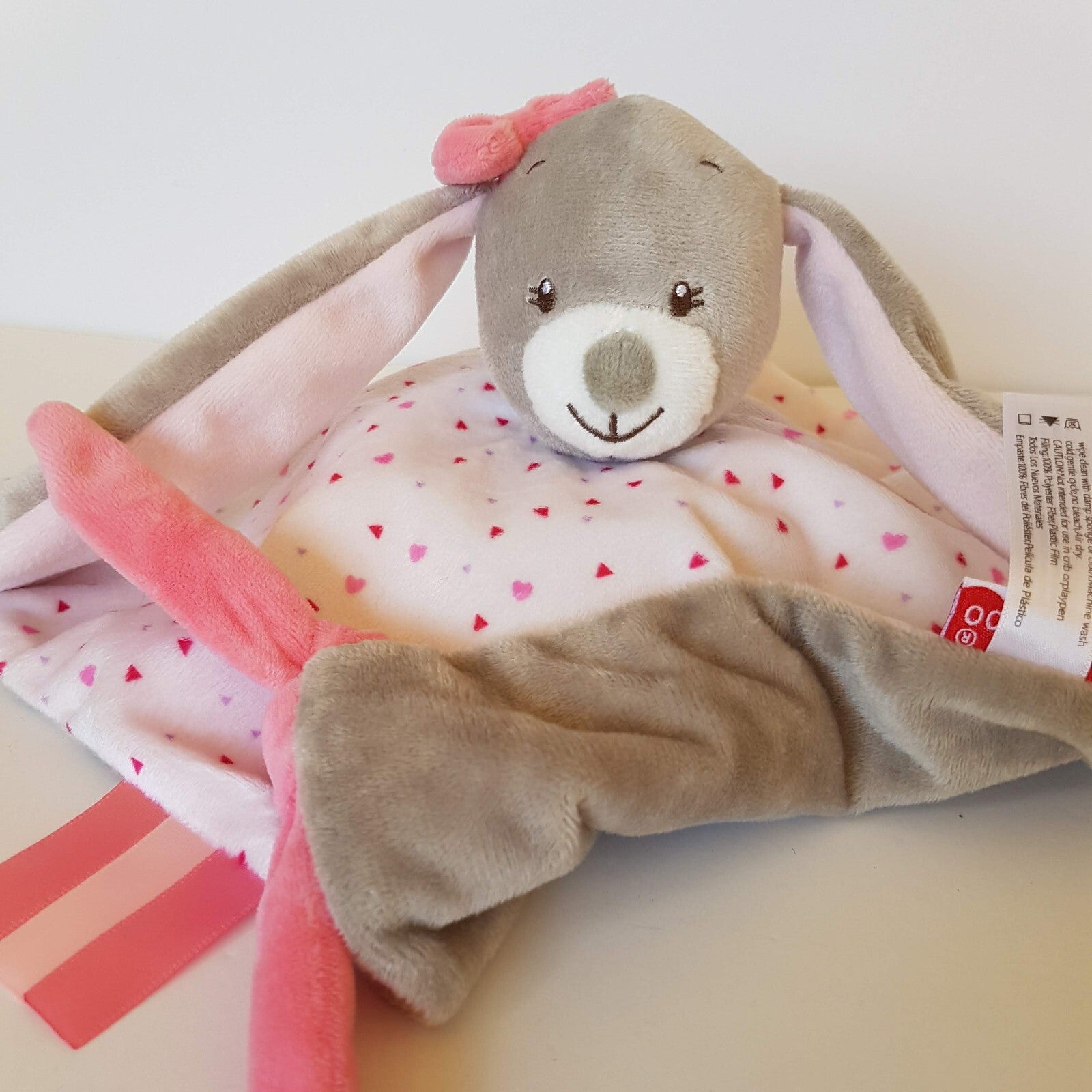 Funny Zoo BUNNY RABBIT LOVEY Rattle Plush Security Blanket Comforter Soft Toy6