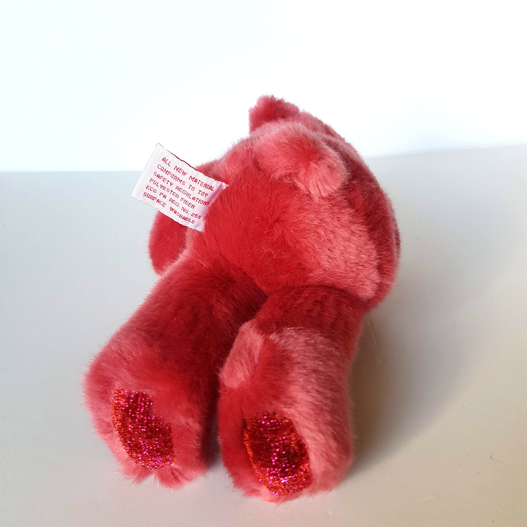 Russ RUBY LOVE HEART BEAR Glitter Plush 21cm Stuffed Animal Soft Toy Pink Red7