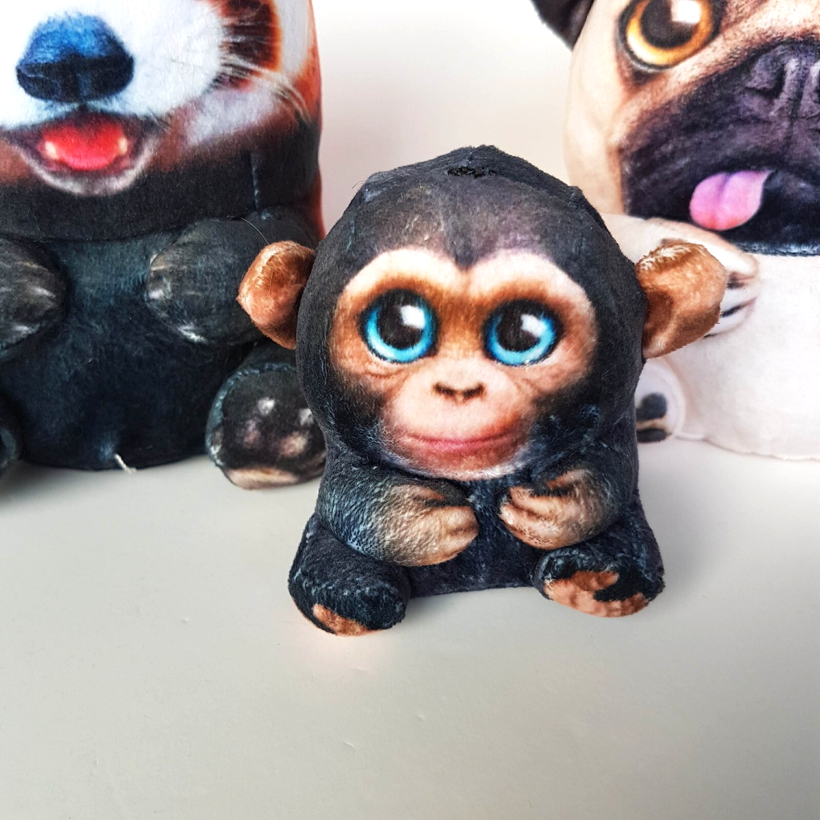 WILD ALIVE Red Panda Pug Dog Monkey Plush Funny Stuffed Animal Soft Toy Pets3