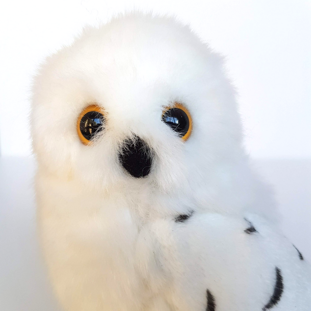 WHITE SNOWY OWL Plush Bird Stuffed Animal 13cm Soft Toy Beanbag Yellow Eye Bird6
