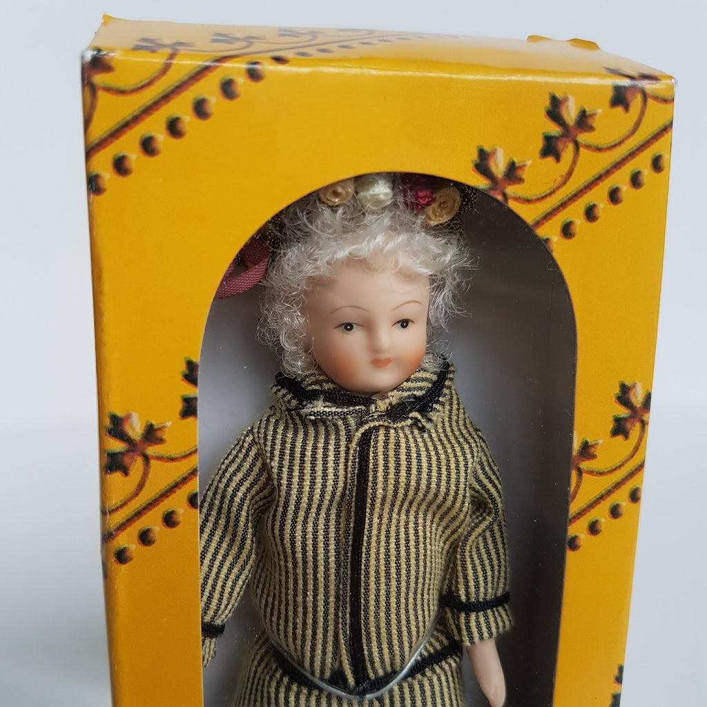 Del Prado Doll House VICTORIAN LADY Doll Woman Stripe Dress BOX Collectible Toy1