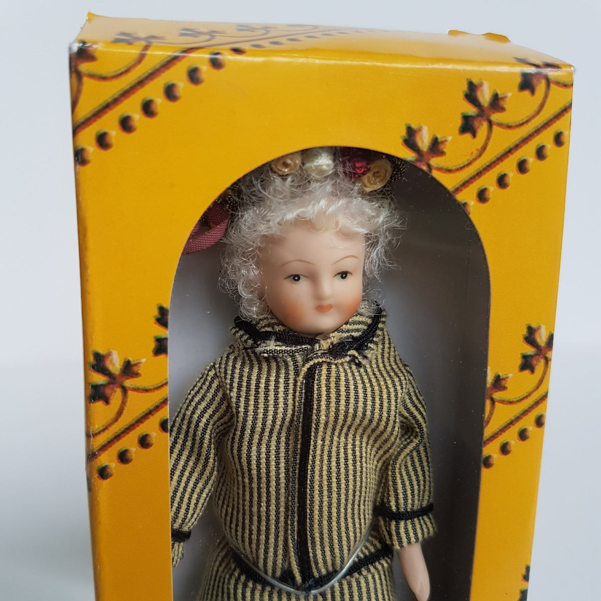 Del Prado Doll House VICTORIAN LADY Doll Woman Stripe Dress BOX Collectible Toy1