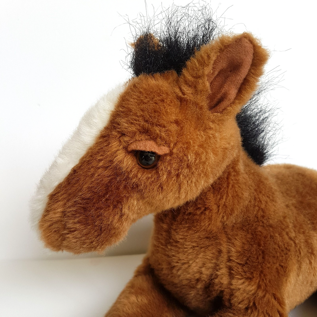 Unbranded LAYING HORSE Pony Plush 36cm long Stuffed Animal Thoroughbred Soft Toy1