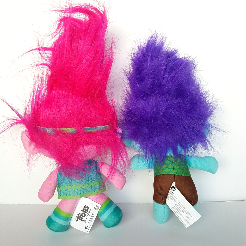 TROLLS Dreamworks POPPY & BRANCH 24cm Character Plush Stuffed Monsters Soft Toys5