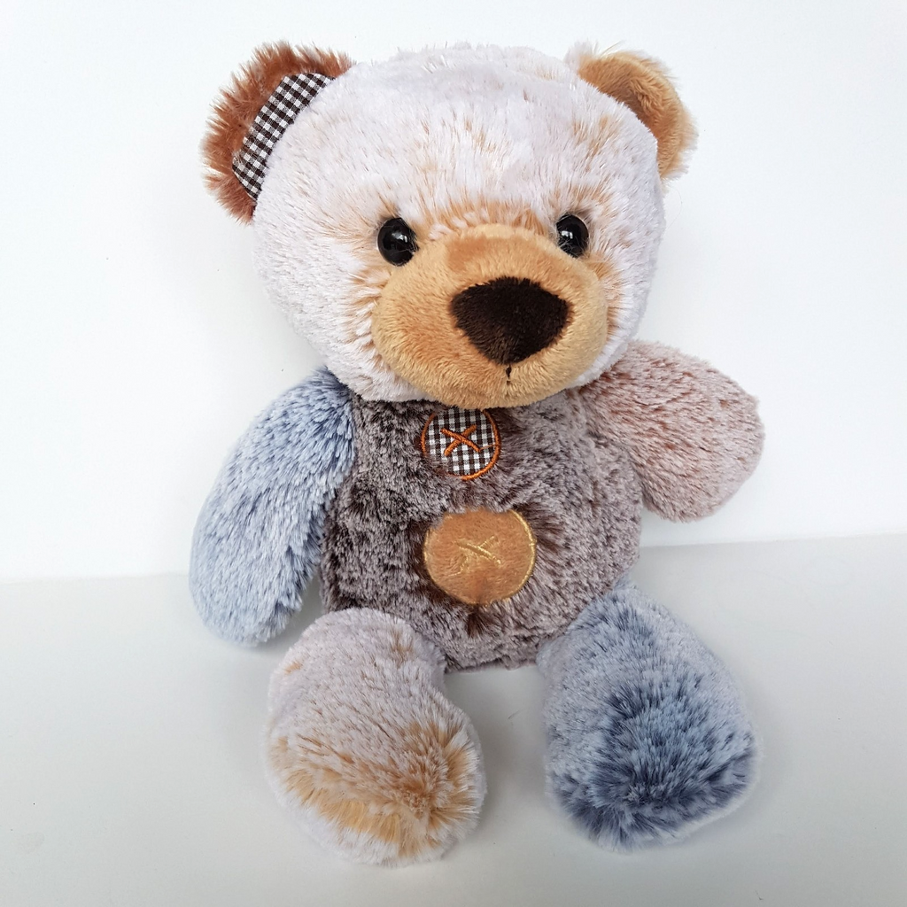 Korimco BUTTONS TEDDY BEAR Plush 27cm Stuffed Animal Soft Toy Frosted Fur Cute1