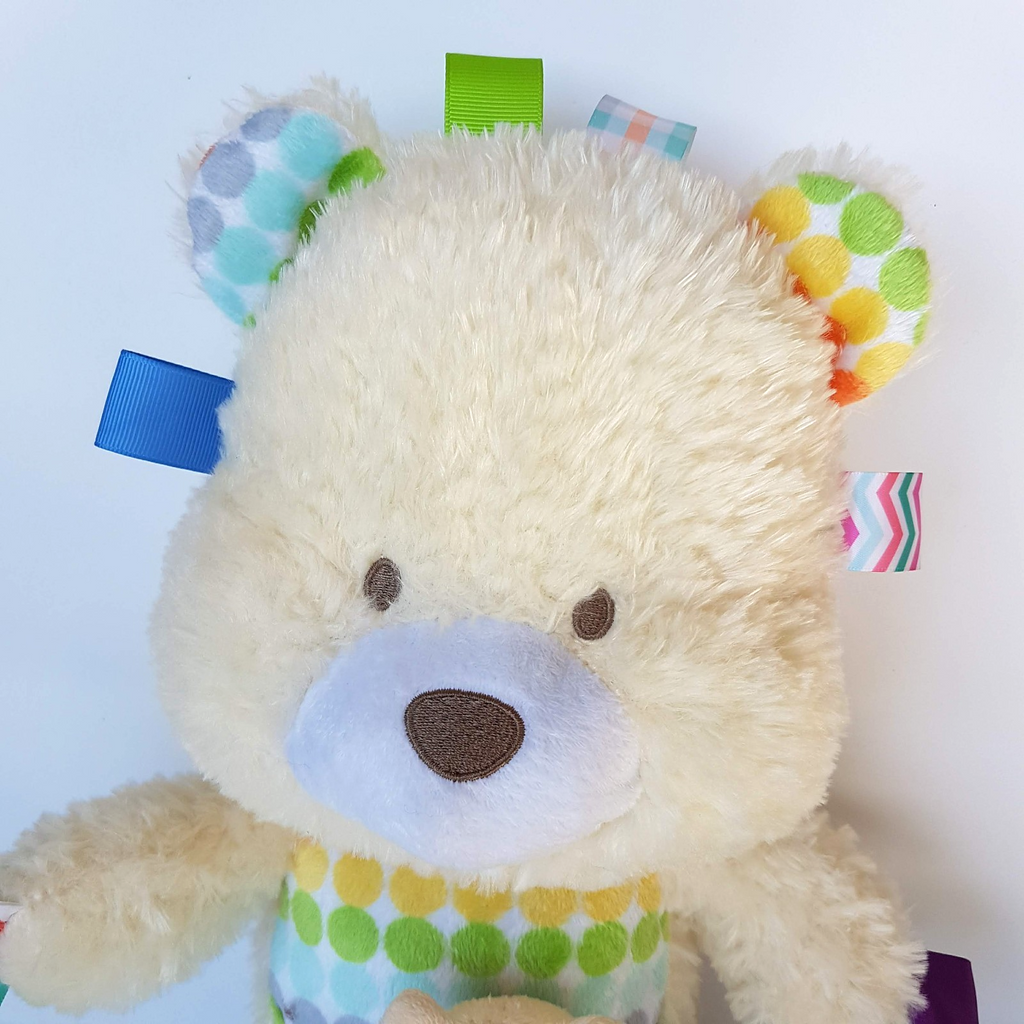 SNUGGLE & PLAY TAGGIES Bear 35cm Plush Rattle Bright Start Soft Toy Lovey Toy4