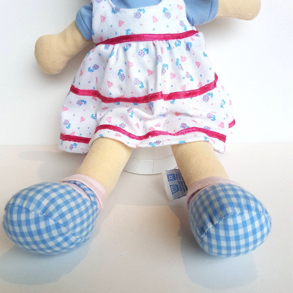 RARE Happy Star VELOUR BABY DOLL Terry Towel Fabric Rag Doll Soft Toy 37cm Cute4