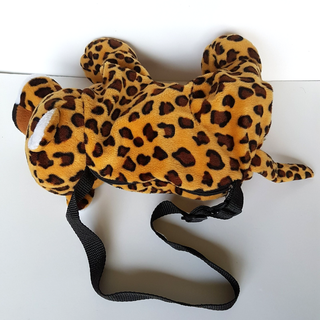 Plush JAGUAR LEOPARD Kids Cross Body Bag Stuffed Animal Safari Soft Toy Cute5