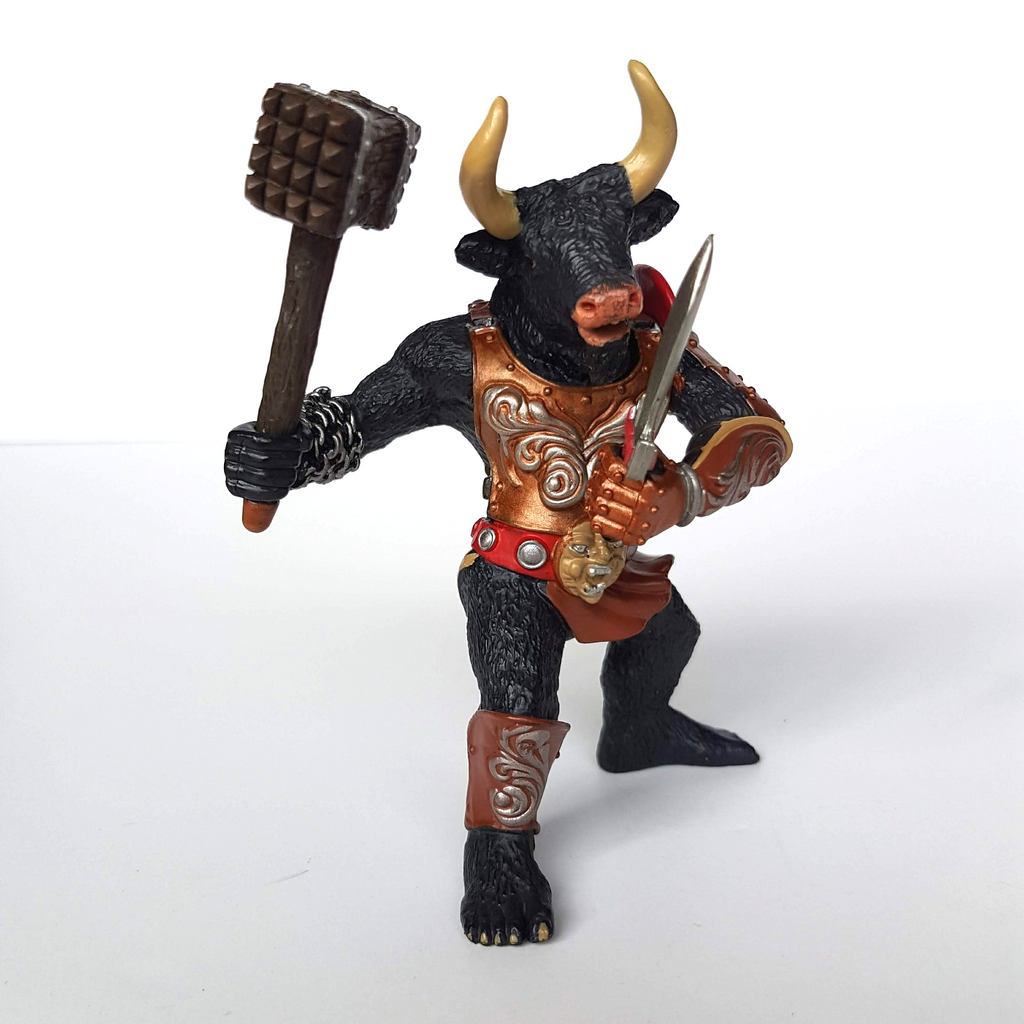 RARE Papo BLACK MINOTAUR VARIANT Action Figure 10cm Fantasy 2006 Animal Warriors6