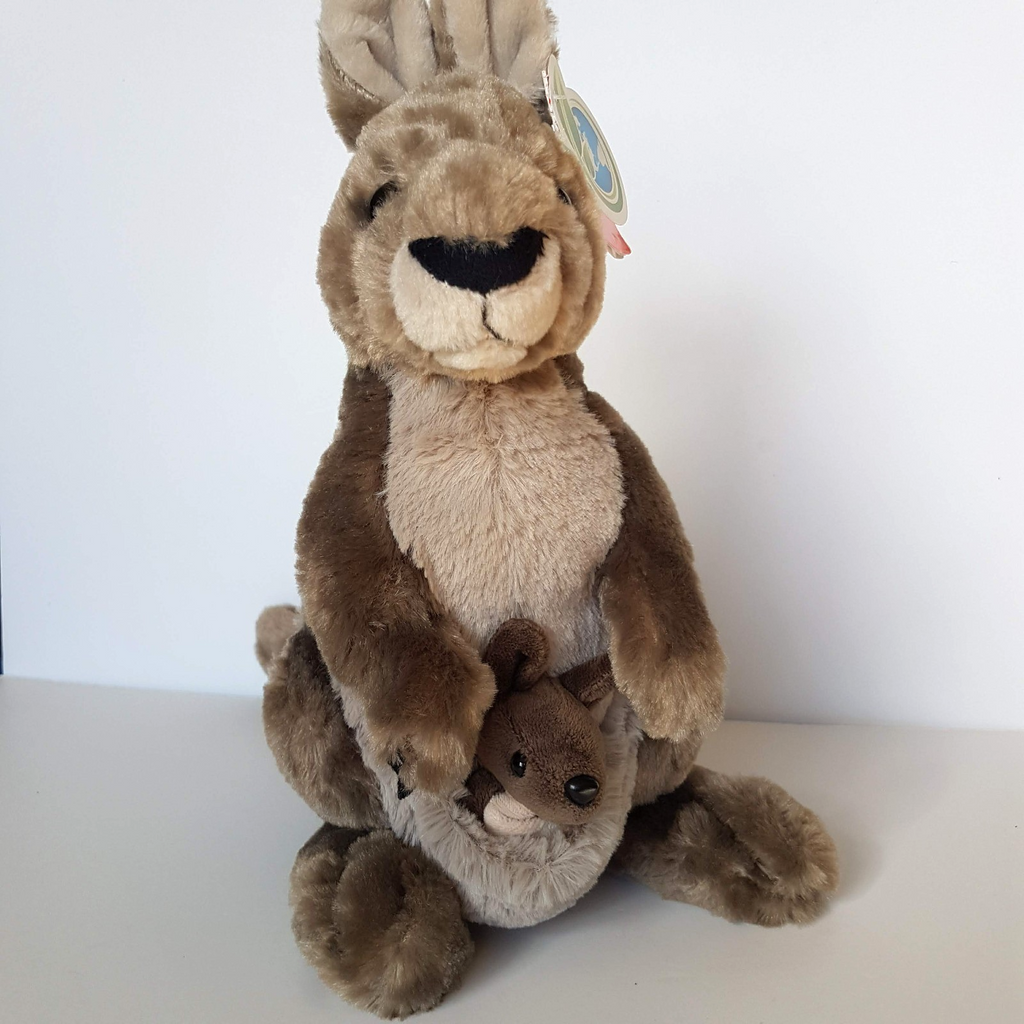 Wild Republic KANGAROO & JOEY 33cm Stuffed Animal Soft Toy Australian Animal TAG3