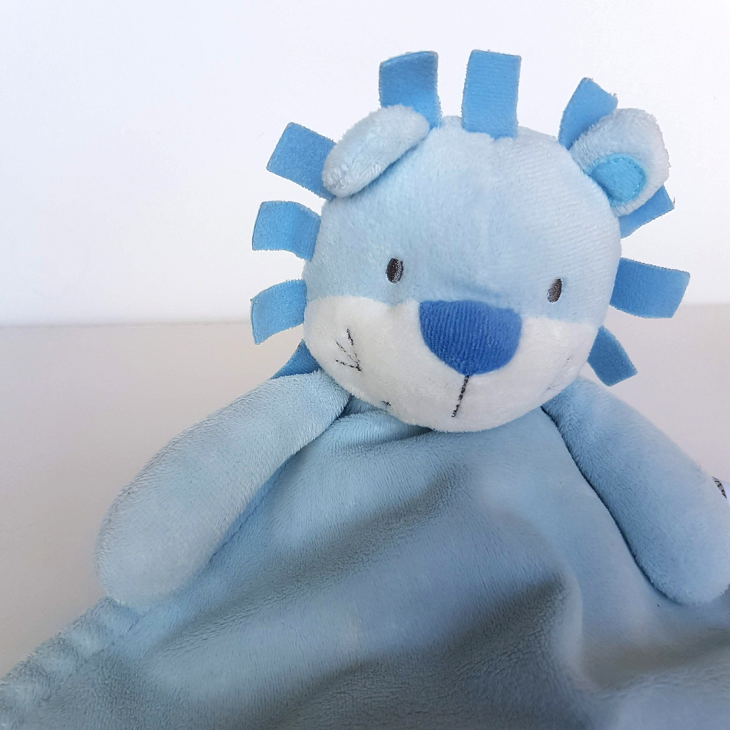 baby M&Co BLUE LION Lovey Plush Security Comforter Sleep Blanket Soft Toy Cute1