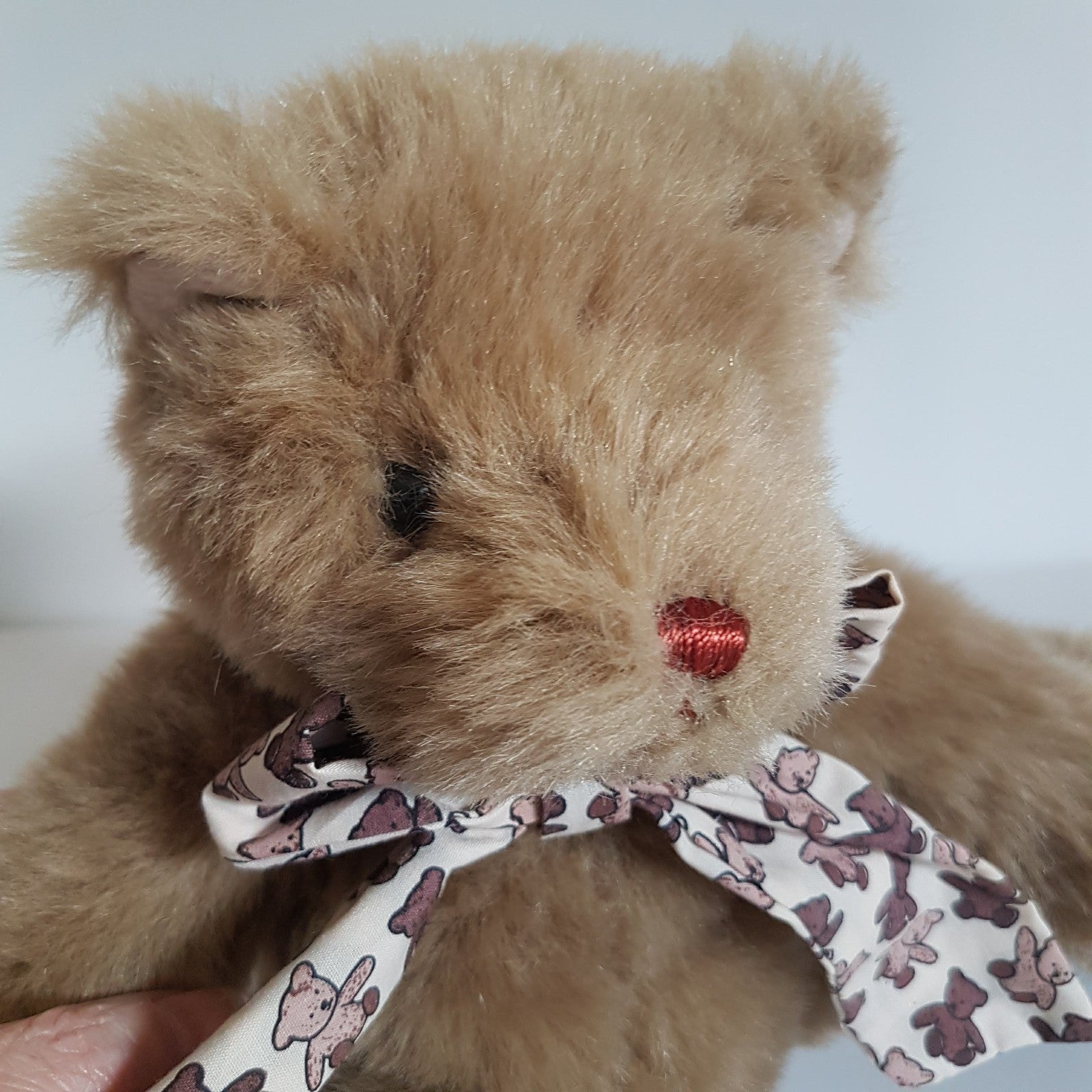 Floppy TEDDY BEAR Bow 32cm Plush Soft Toy Heavy Stuffed Animal Cuddly Beanbag5