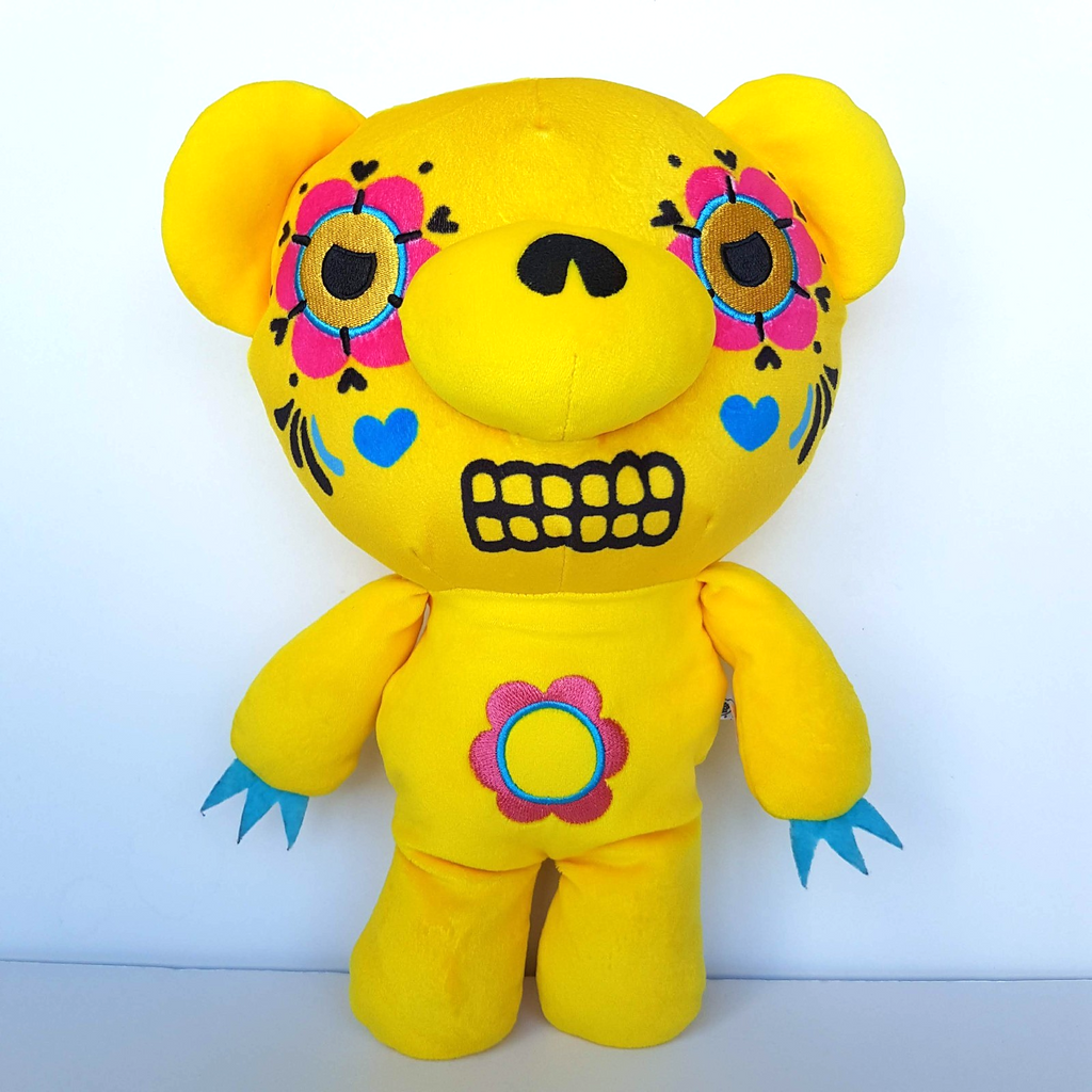 Deddy Bear MUERTOBEAR Plush LARGE 30cm Mexico Art Yellow Stuffed Animal Soft Toy0