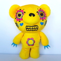 Deddy Bear MUERTOBEAR Plush LARGE 30cm Mexico Art Yellow Stuffed Animal Soft Toy0