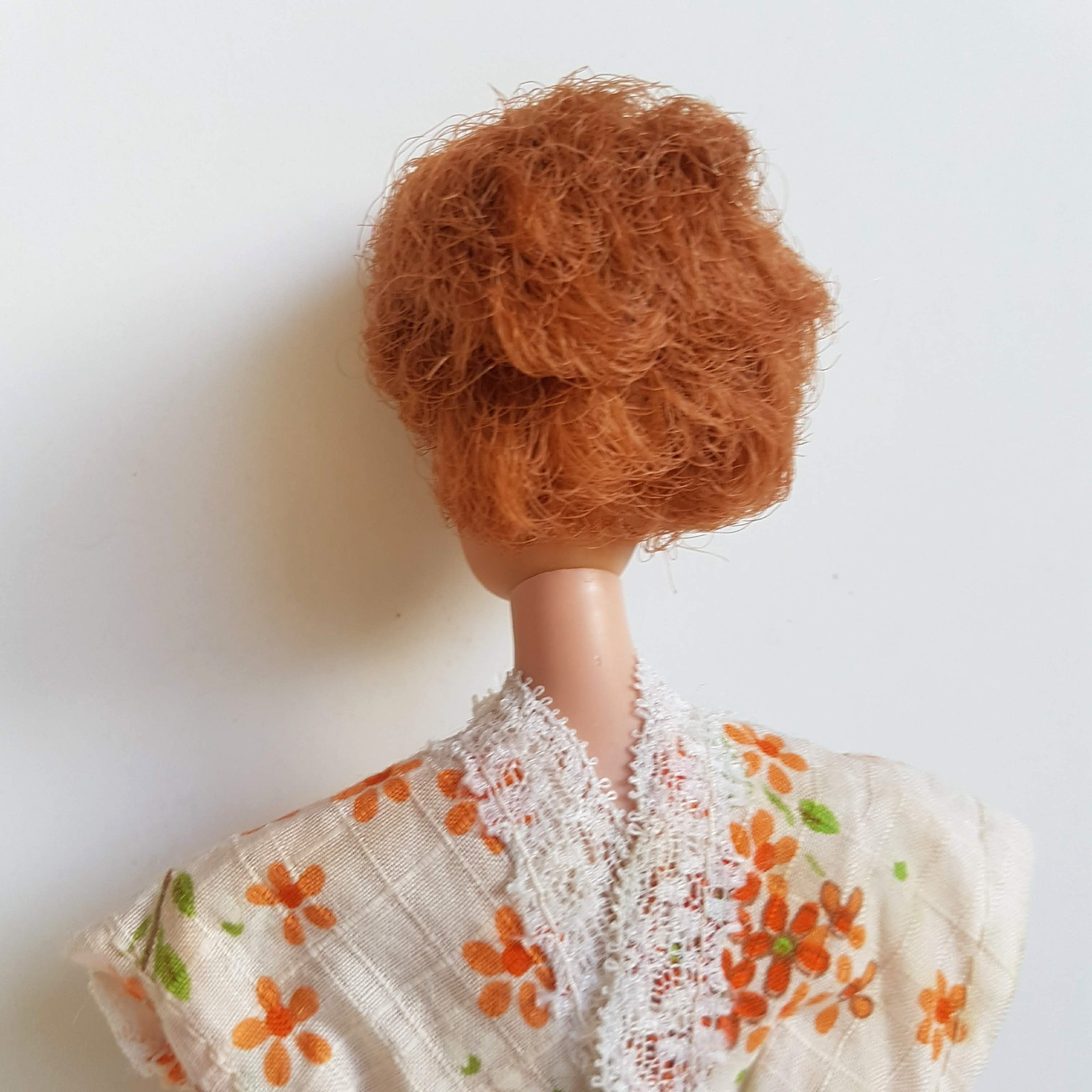 VTG 1962 Bubble Cut BARBIE Auburn Red Head Nails #18 Japan Fashion Doll RARE5