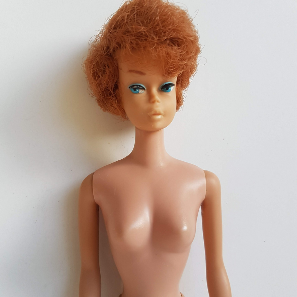 VTG 1962 Bubble Cut BARBIE Auburn Red Head Nails #18 Japan Fashion Doll RARE8