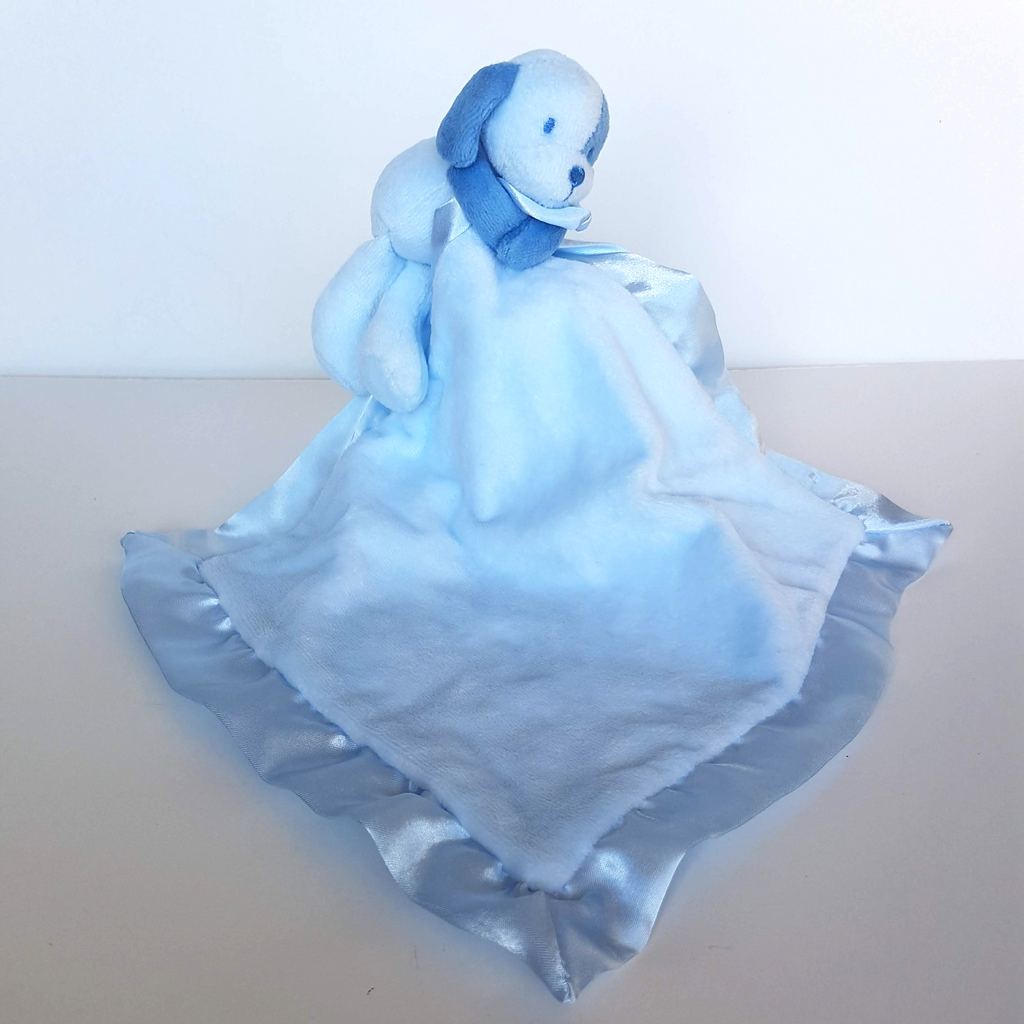 Ollie & Paige BLUE DOG Lovey Plush Puppy Comforter Security Blanket Soft Toy0