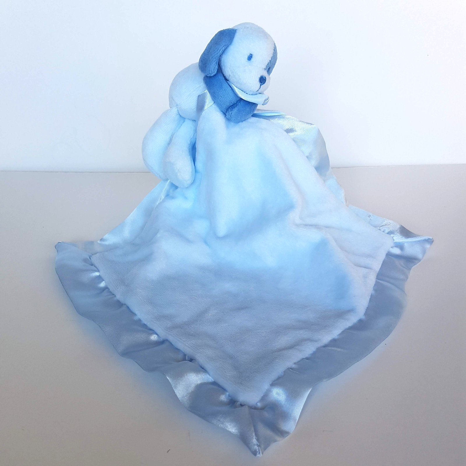 Ollie & Paige BLUE DOG Lovey Plush Puppy Comforter Security Blanket Soft Toy0