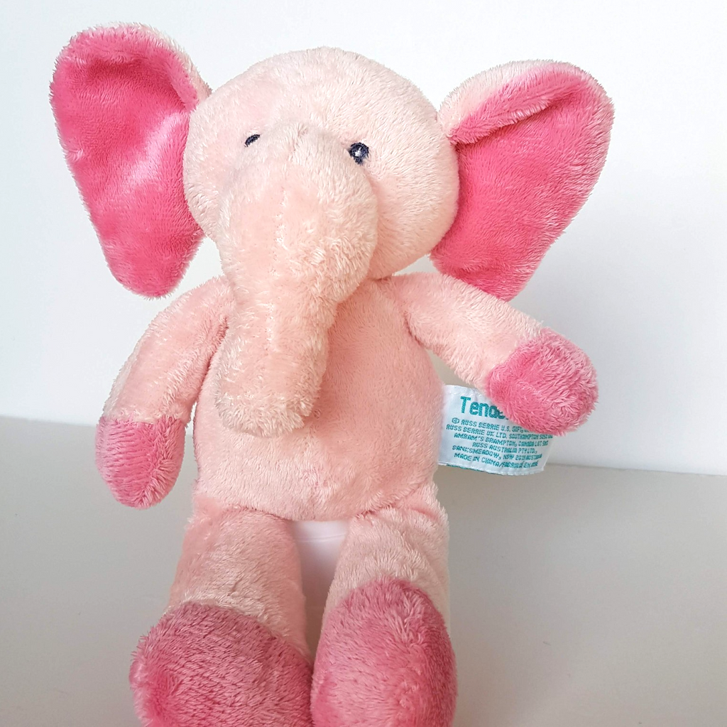 Russ Tender Rattles PINK ELEPHANT Plush Rattle Lovey Stuffed Animal Soft Toy2