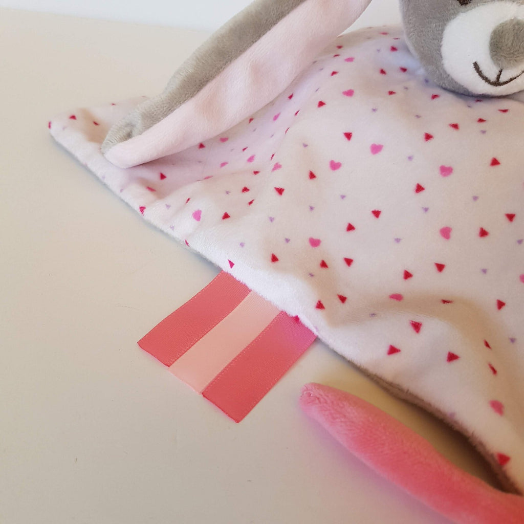 Funny Zoo BUNNY RABBIT LOVEY Rattle Plush Security Blanket Comforter Soft Toy2