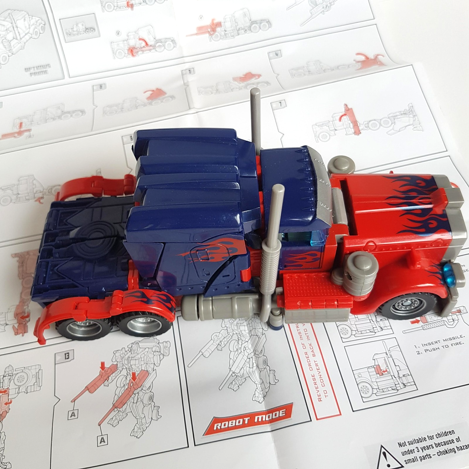 Transformers OPTIMUS PRIME Truck 2007 18cm Autobot Robot Action Figure Toy EUC4