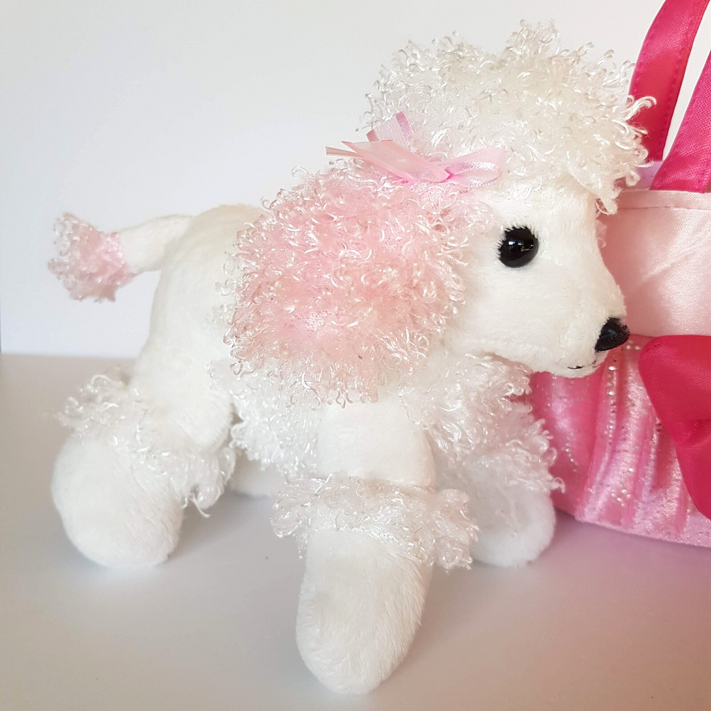 Korimco POODLE + CARRIER BAG 17cm Plush Stuffed Animal Pink Pet Soft Toy Cute9