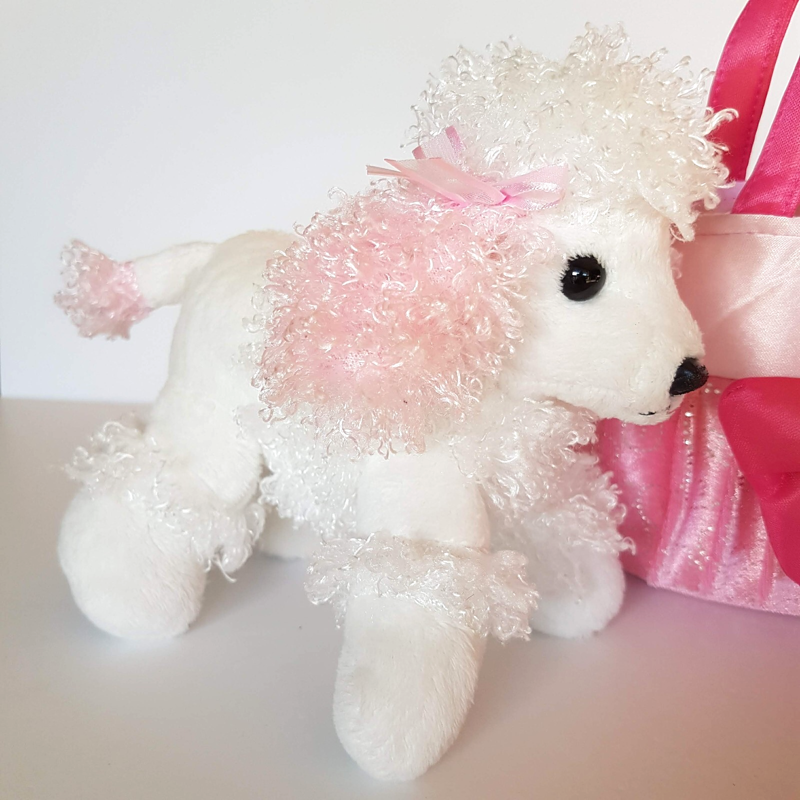 Korimco POODLE + CARRIER BAG 17cm Plush Stuffed Animal Pink Pet Soft Toy Cute9